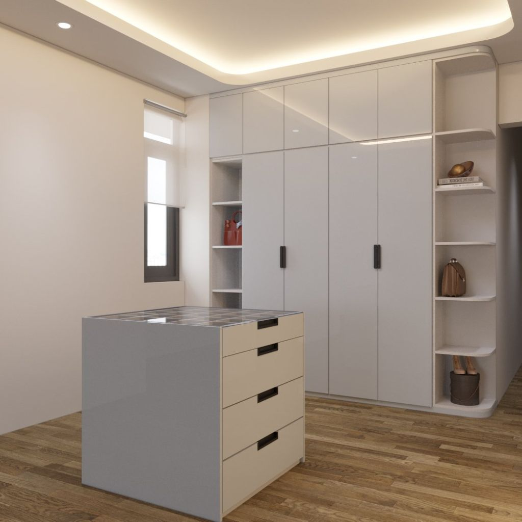 Mẫu tủ quần áo hiện đại mang màu sắc thanh lịch, sang trọng