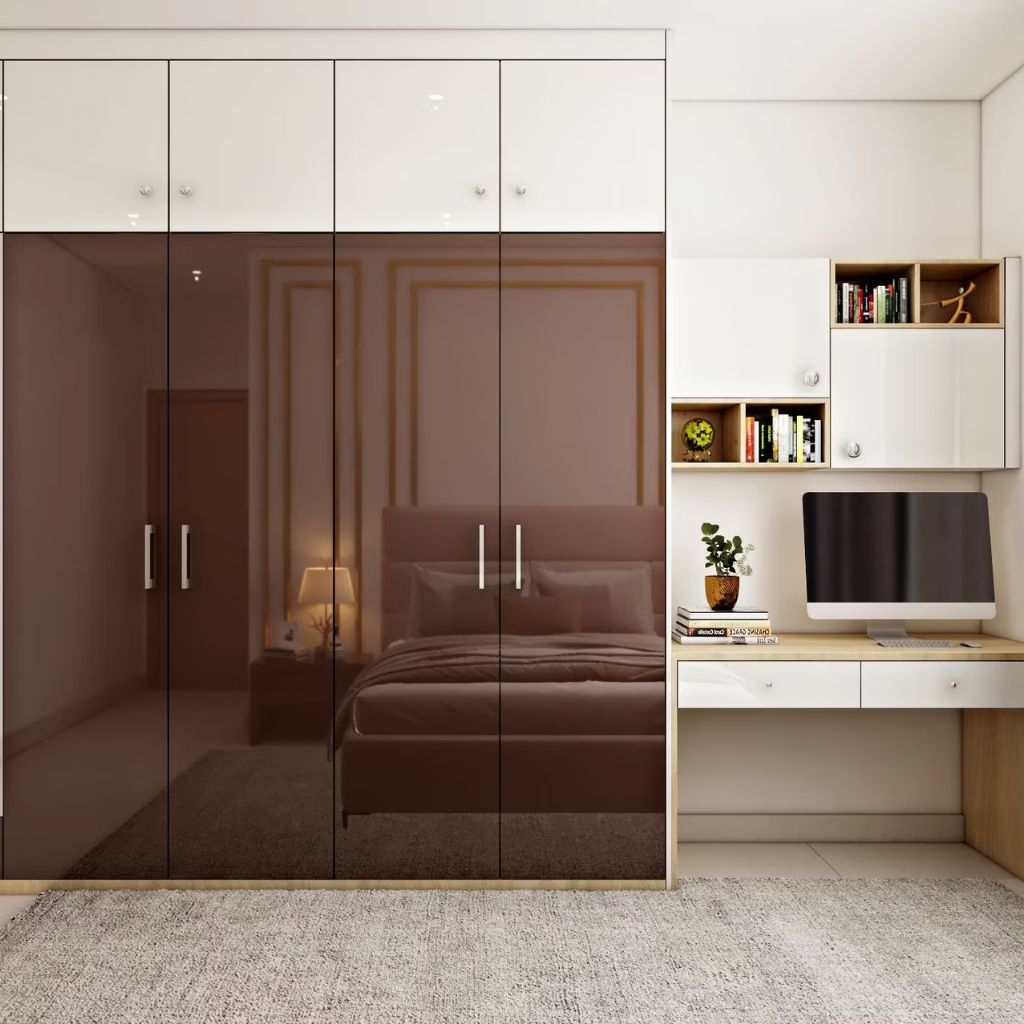 Tủ quần áo Acrylic đa năng tích hợp bàn học thông minh 