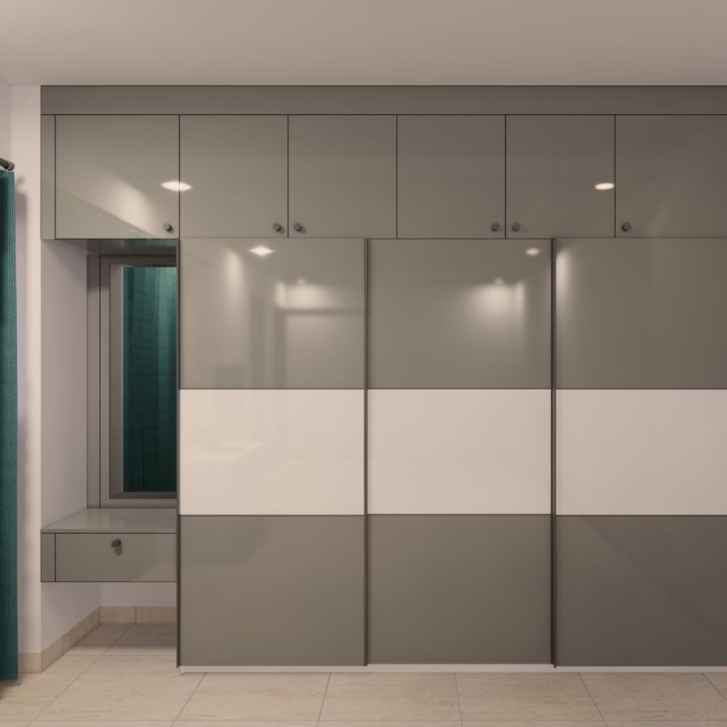 Tủ quần áo Acrylic đa năng tích hợp bàn trang điểm hiện đại