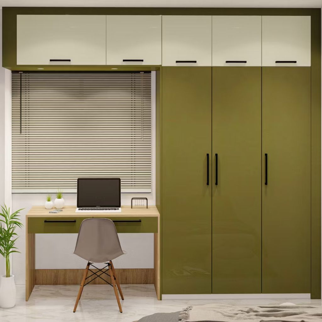 Tủ quần áo kết hợp bàn học âm tường