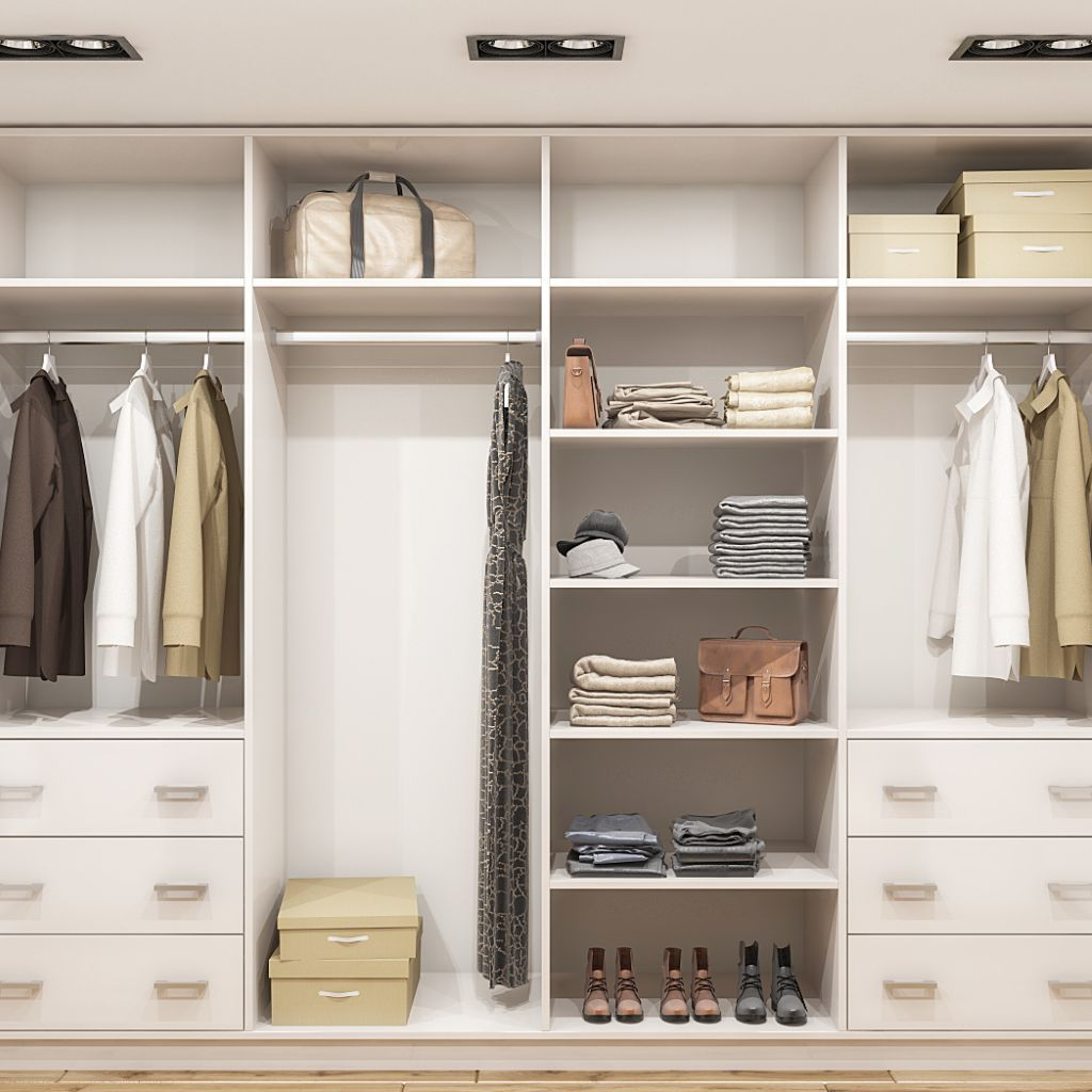 Tủ quần áo không cánh - cho phòng ngủ màu trắng sang trọng