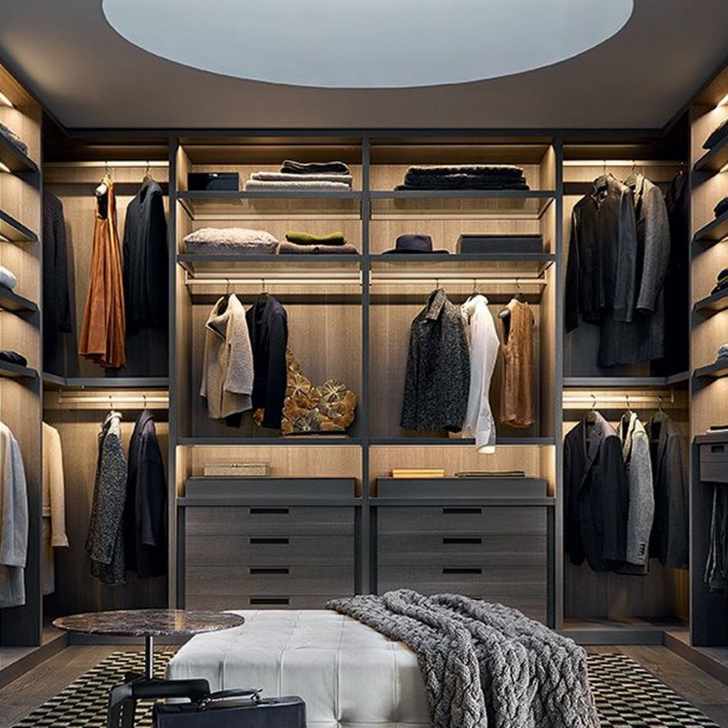 Tủ quần áo không cánh - cho phòng thay riêng biệt vân gỗ hiện đại