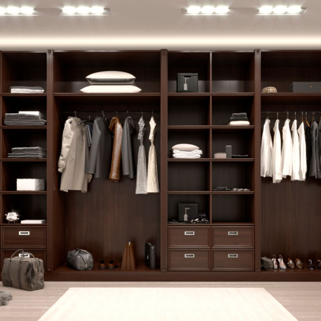 Tủ quần áo không cánh - gỗ tự nhiên