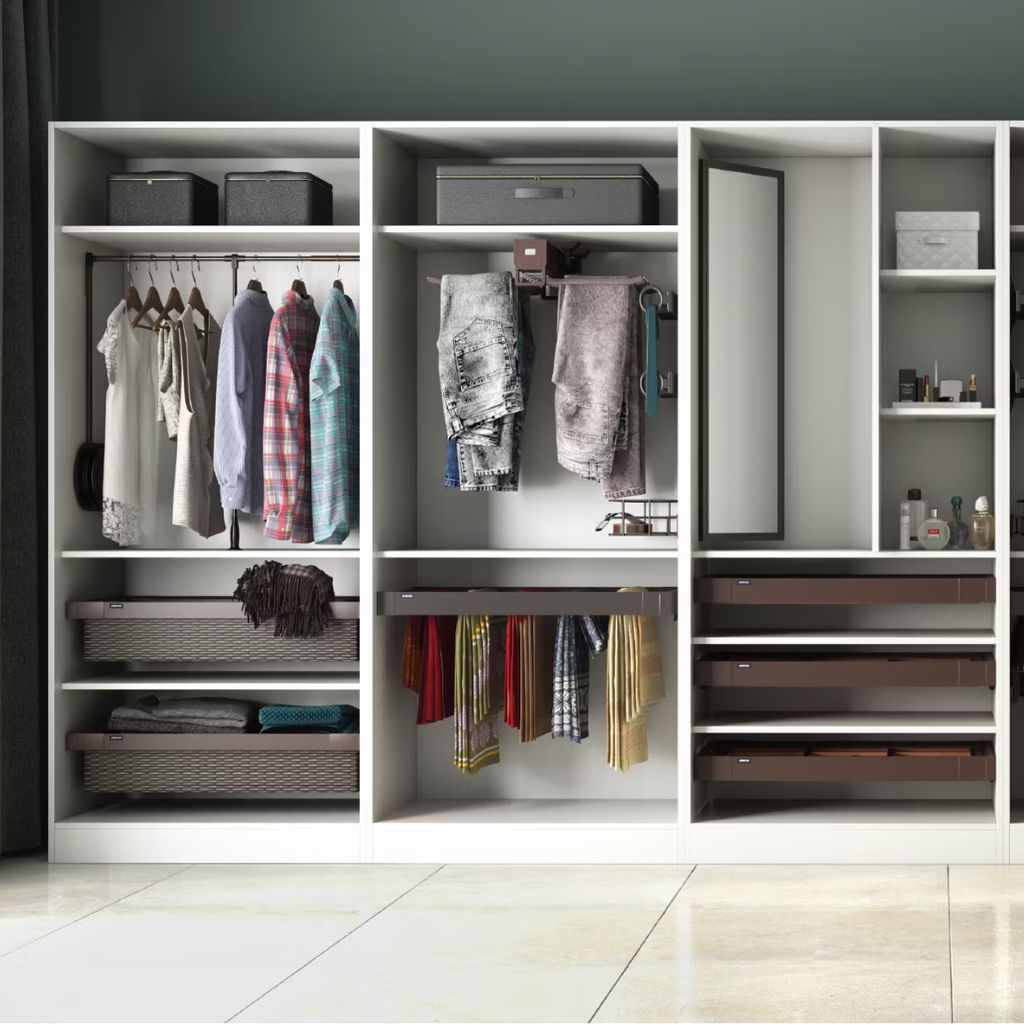 Tủ quần áo không cánh bằng gỗ tự nhiên phong cách hiện đại tối giản