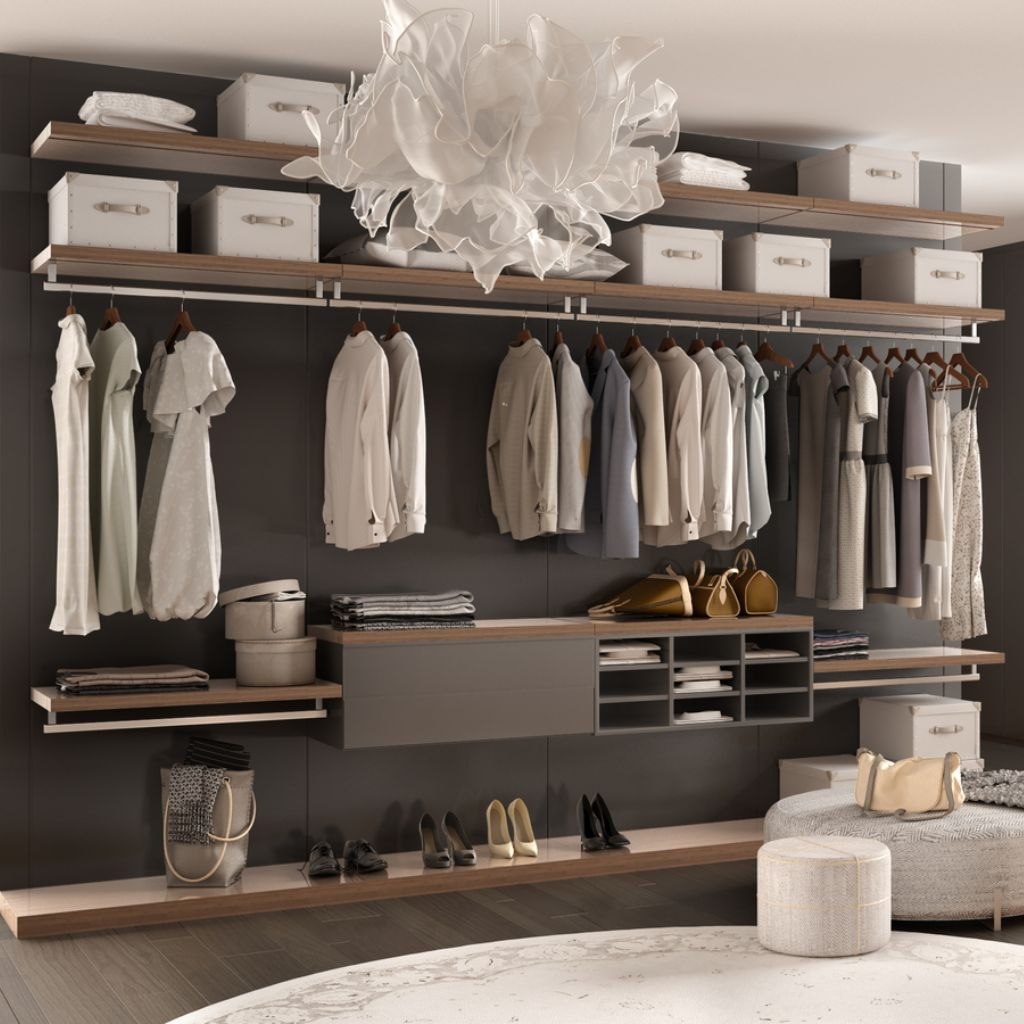 Tủ quần áo không cánh phong cách hiện đại