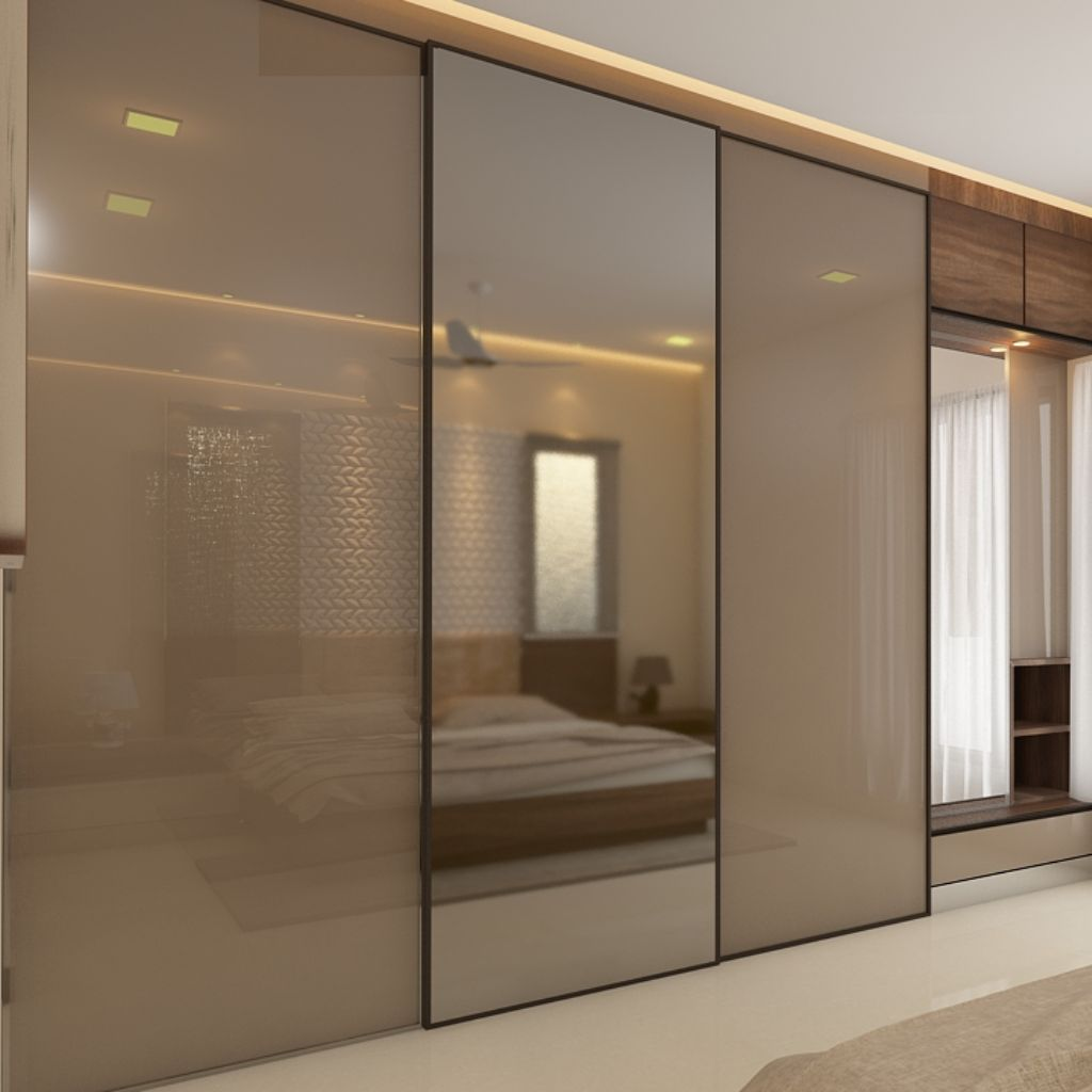 Tủ quần áo phủ acrylic cánh lùa bóng gương sang trọng