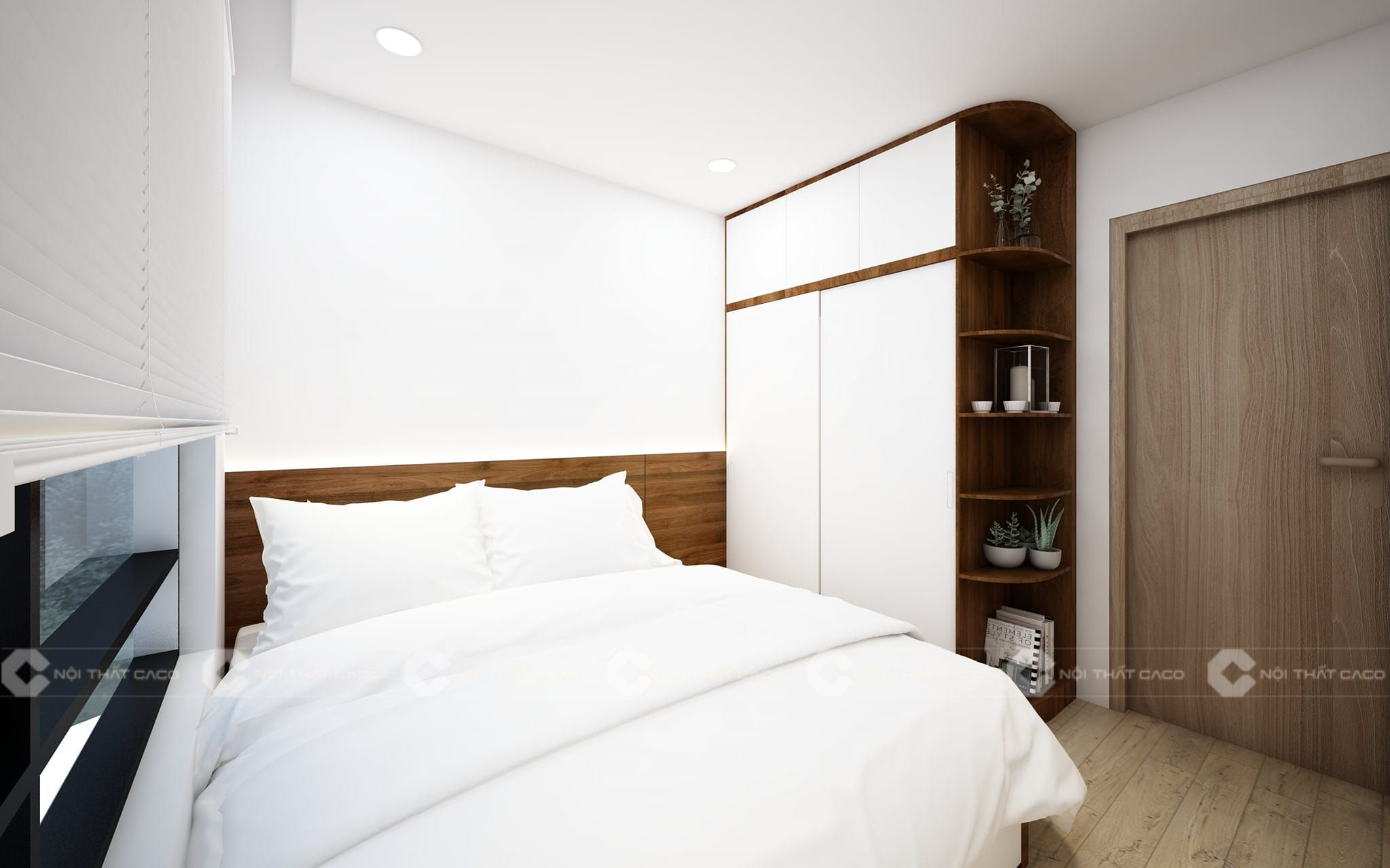 Combo phòng ngủ giường gỗ công nghiệp cao cấp trang nhã