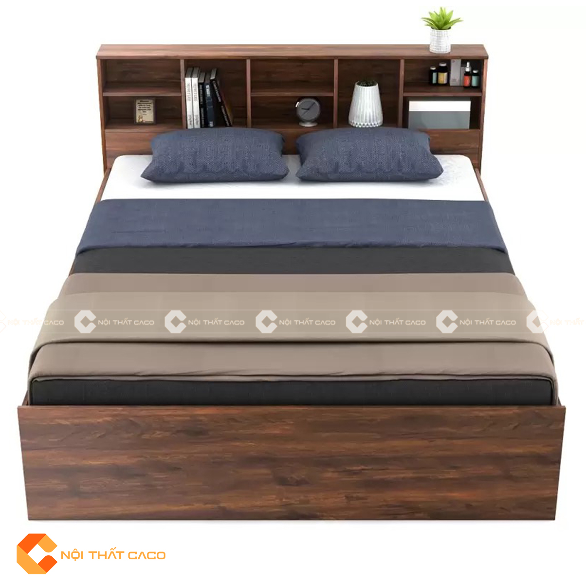 Giường ngủ gỗ công nghiệp màu nâu sang trọng