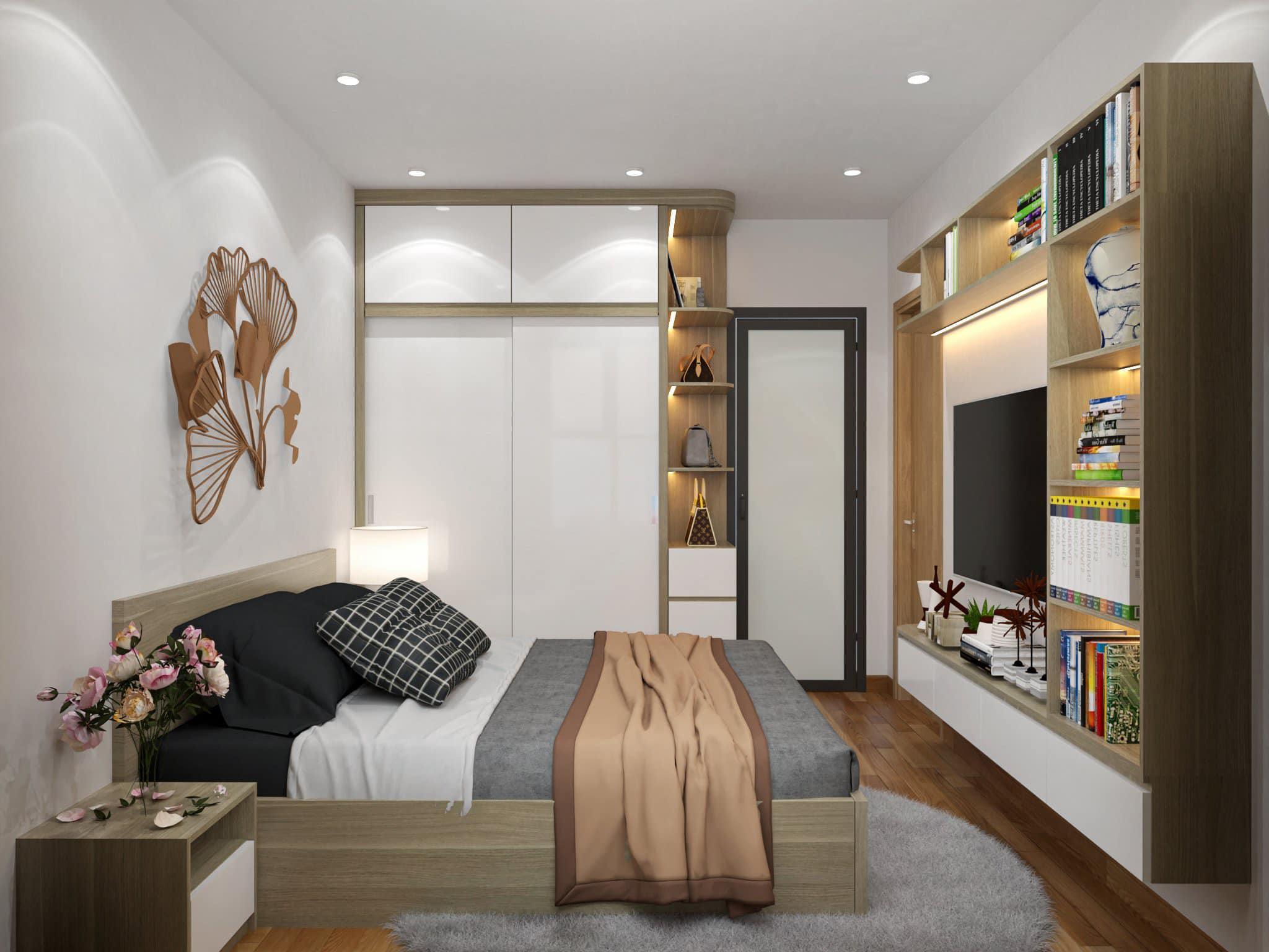 Mẫu nội thất phòng ngủ hiện đại tiện nghi