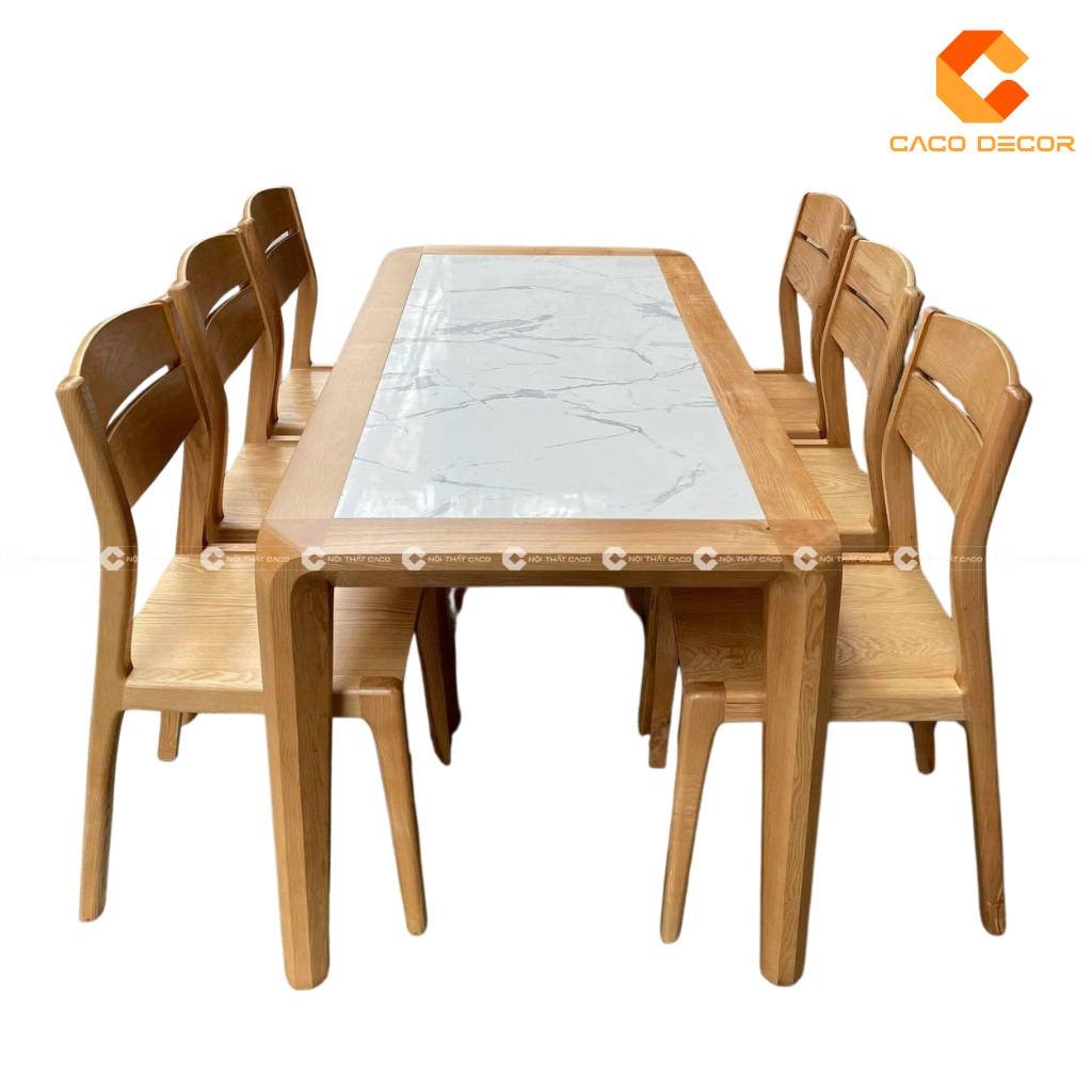 Bộ bàn ăn hiện đại dành cho gia đình 6 thành viên