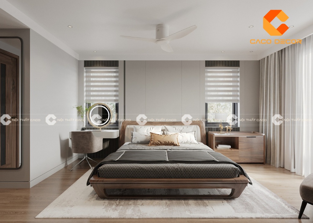 Mẫu giường ngủ gỗ tự nhiên mã 04 tại Nội Thất CaCo