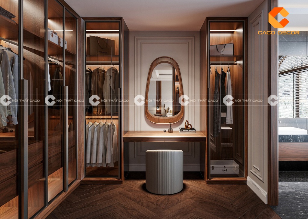 Mẫu tủ quần áo gỗ tự nhiên mã 03 tại Nội Thất CaCo