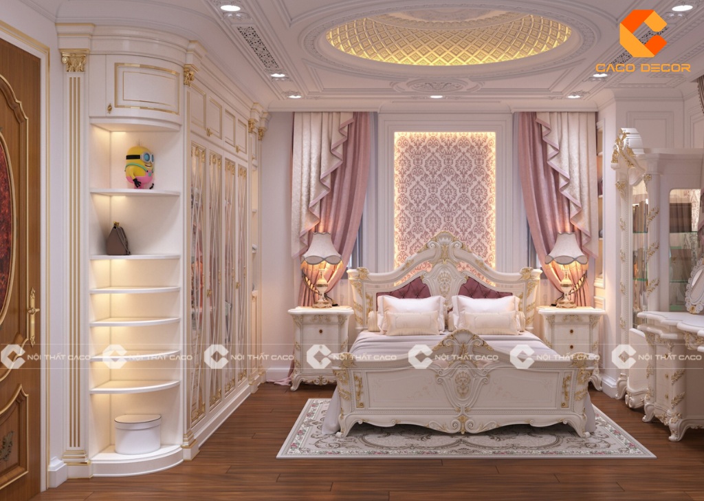 Combo phòng ngủ gỗ tự nhiên phong cách cổ điển