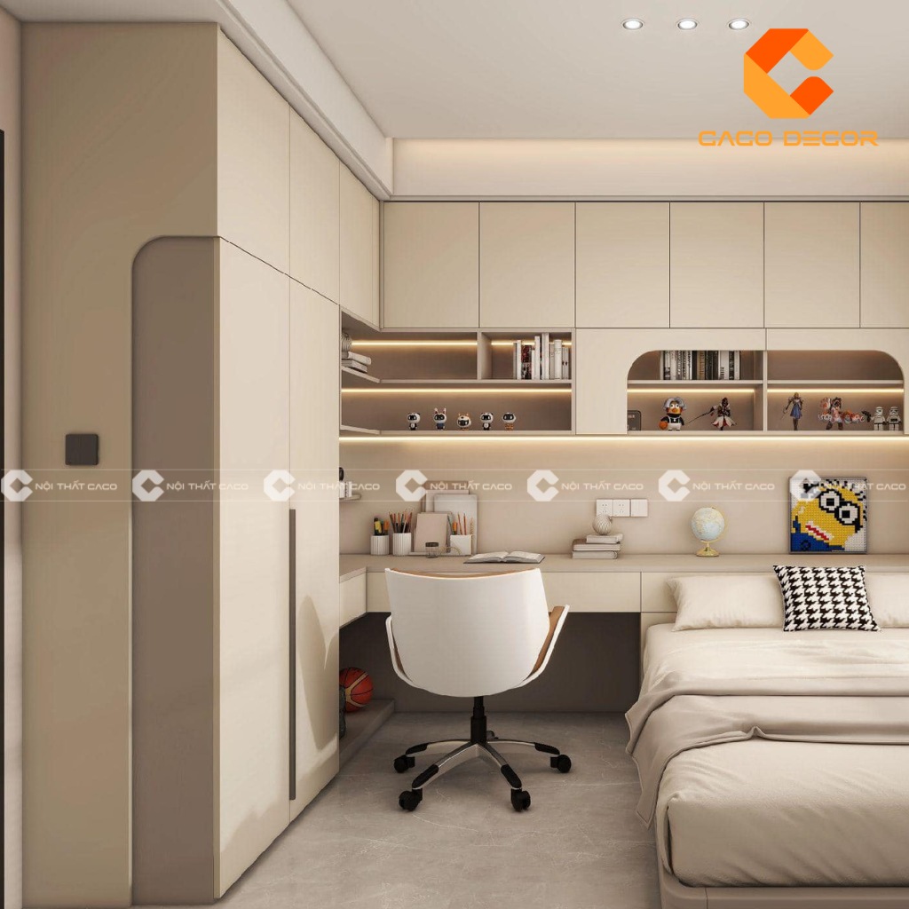 Tủ quần áo kèm bàn làm việc vừa đẹp vừa giá cả hợp lý 