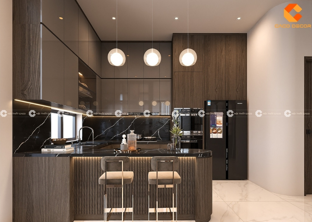 Mẫu tủ bếp cho không gian rộng