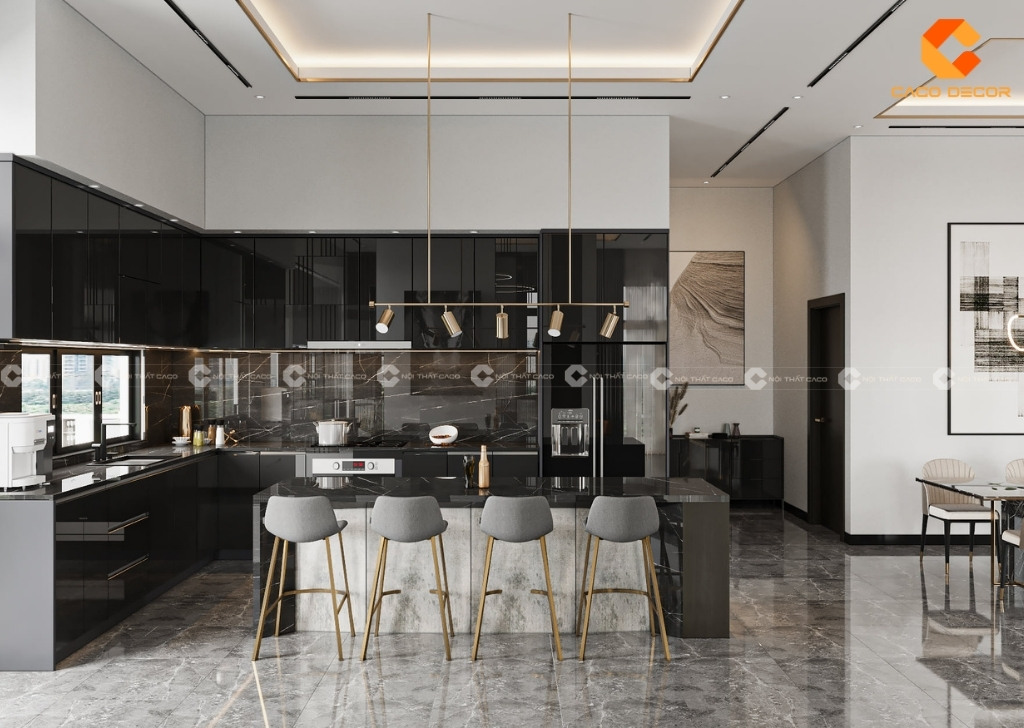 Tủ bếp nhựa picomat phủ Acrylic