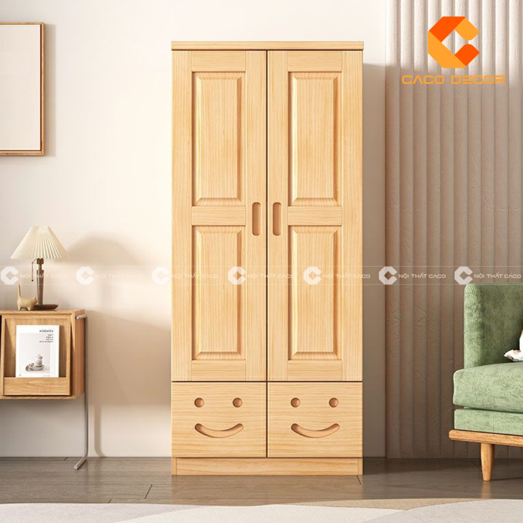 Tủ quần áo mini gỗ sồi tự nhiên 