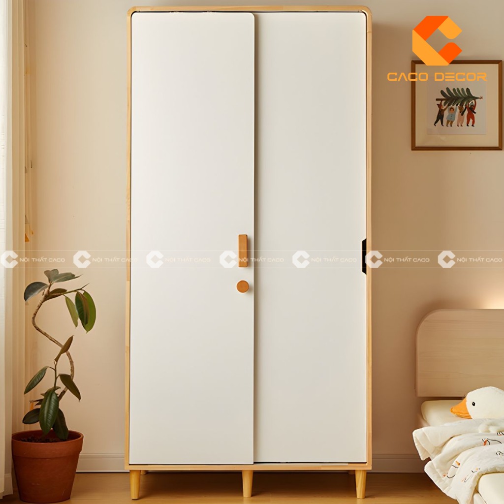 Tủ quần áo mini gỗ công nghiệp cánh trượt