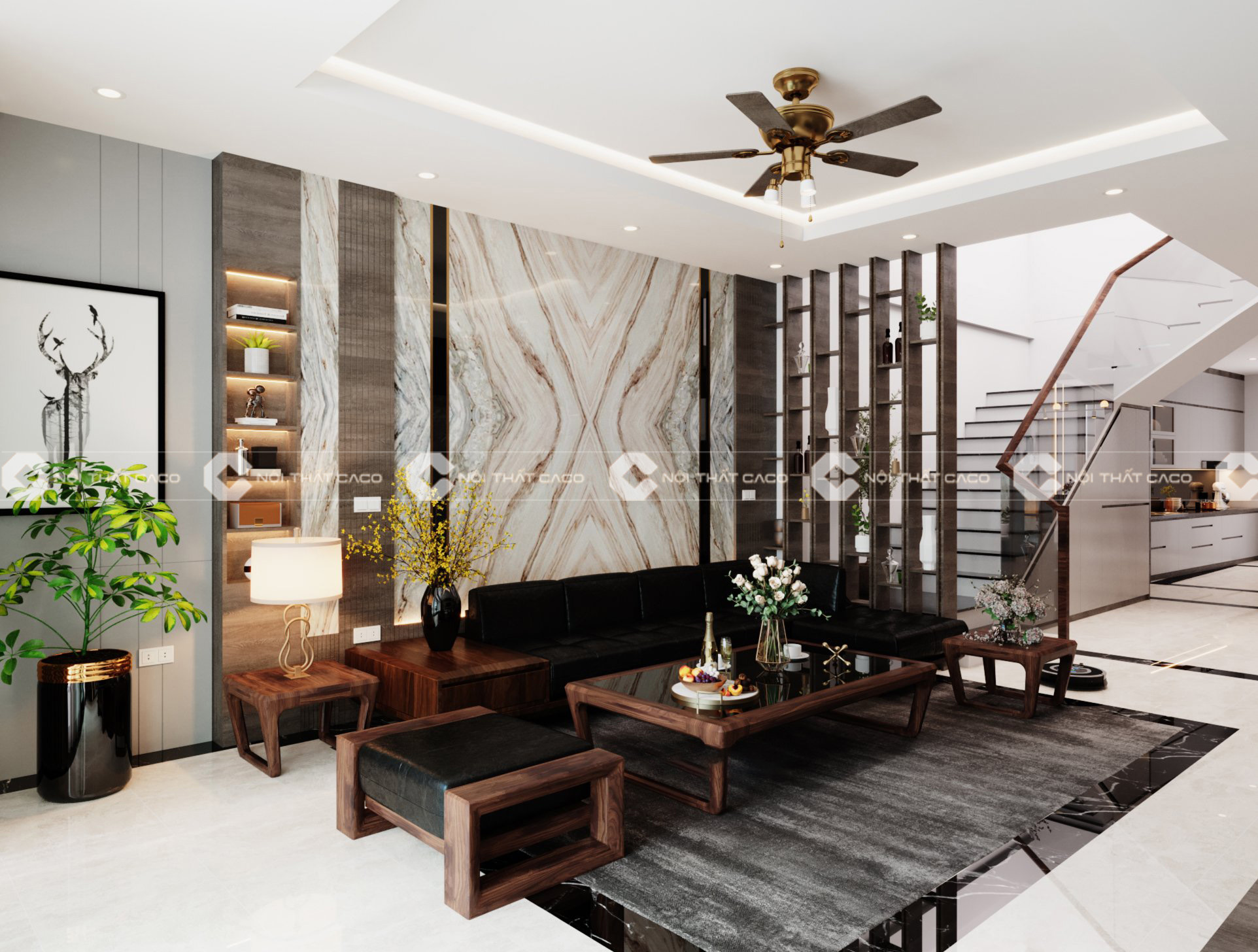 Thiết kế phòng khách tối giản