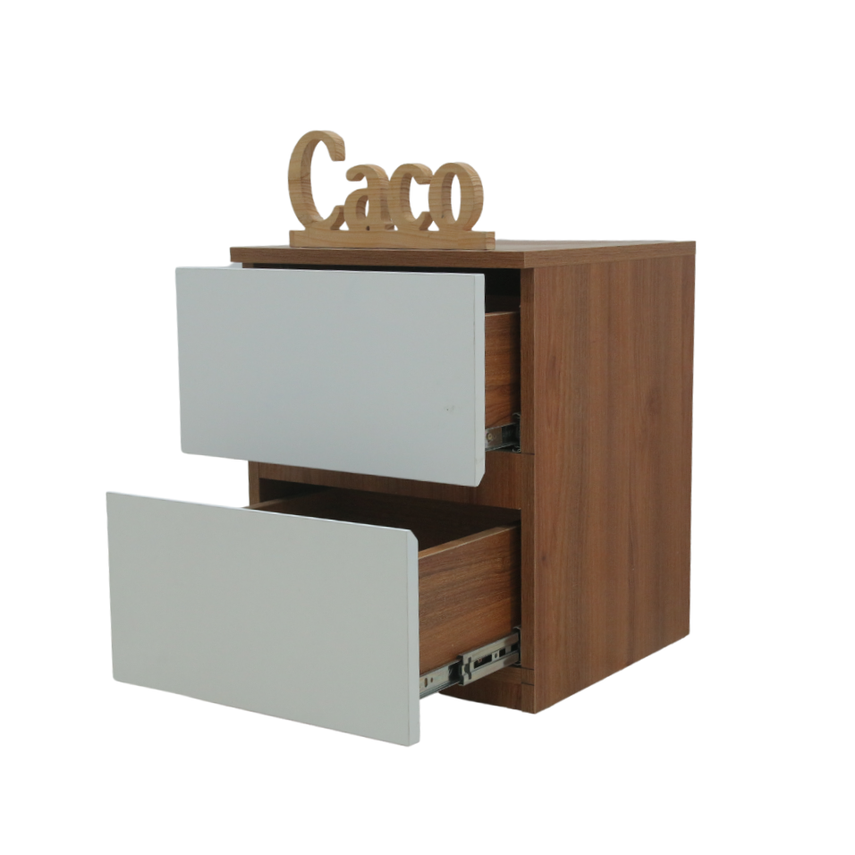 Tủ Đầu Giường Gỗ MDF Melamine Màu Xoan Đào Phối Trắng Đẹp Giá Rẻ 2