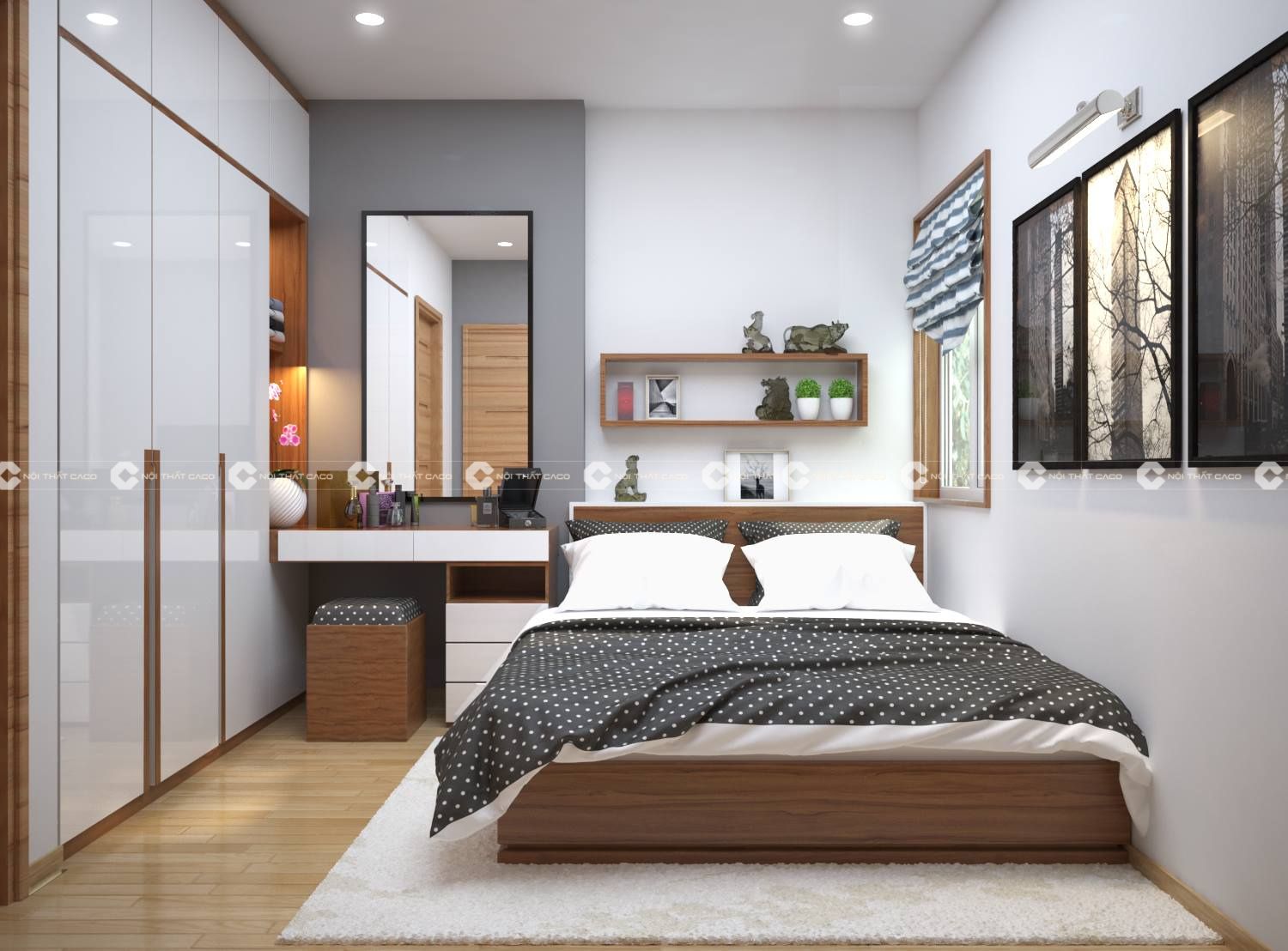 Thiết kế thi công nội thất phòng ngủ hiện đại - chị Ngọc quận 5 9