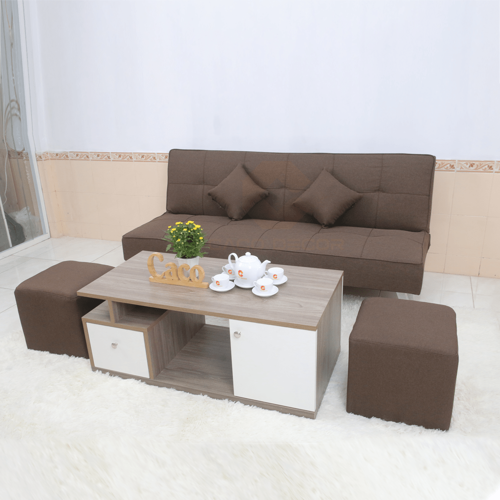 Bộ Bàn Ghế Sofa Bed CaCo Màu Nâu 3