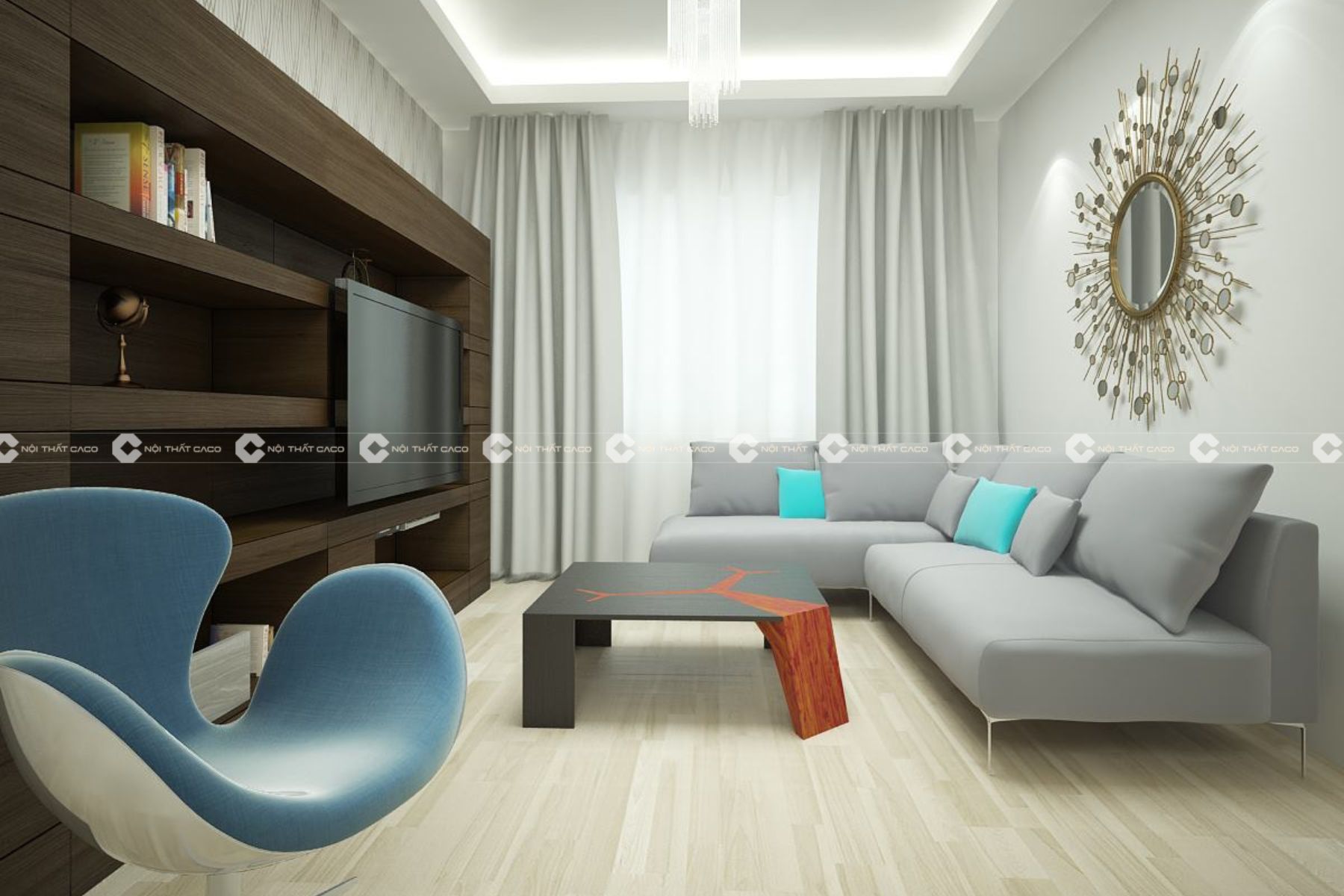 Thiết kế thi công nội thất phòng khách nhà phố sang trọng quận 10- Chị Trang 6