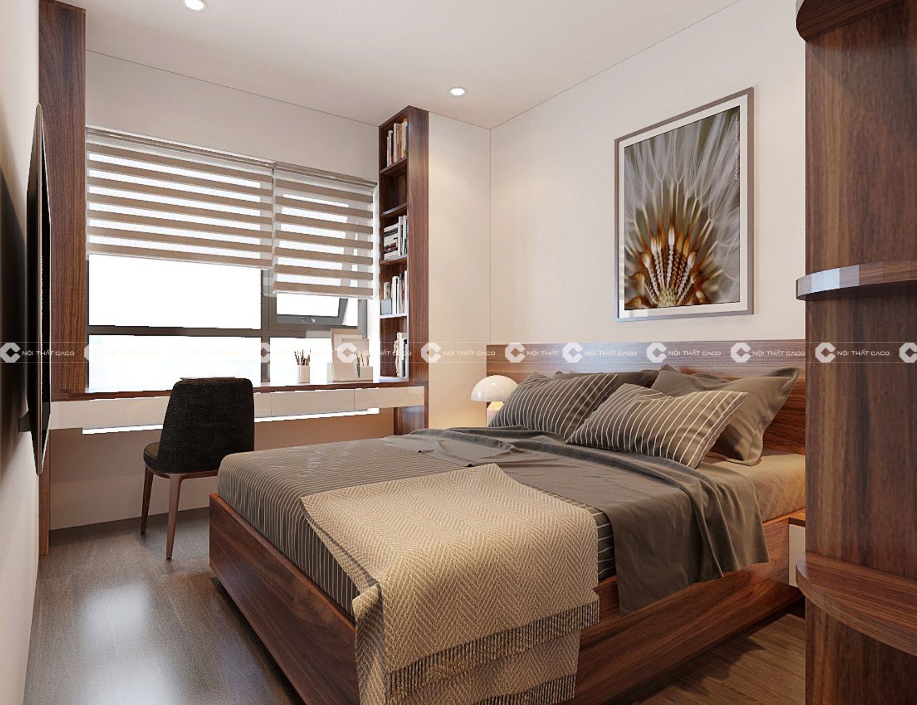 Thiết kế thi công nội thất phòng ngủ đẹp theo phong cách hiện đại tại Quận 7 10