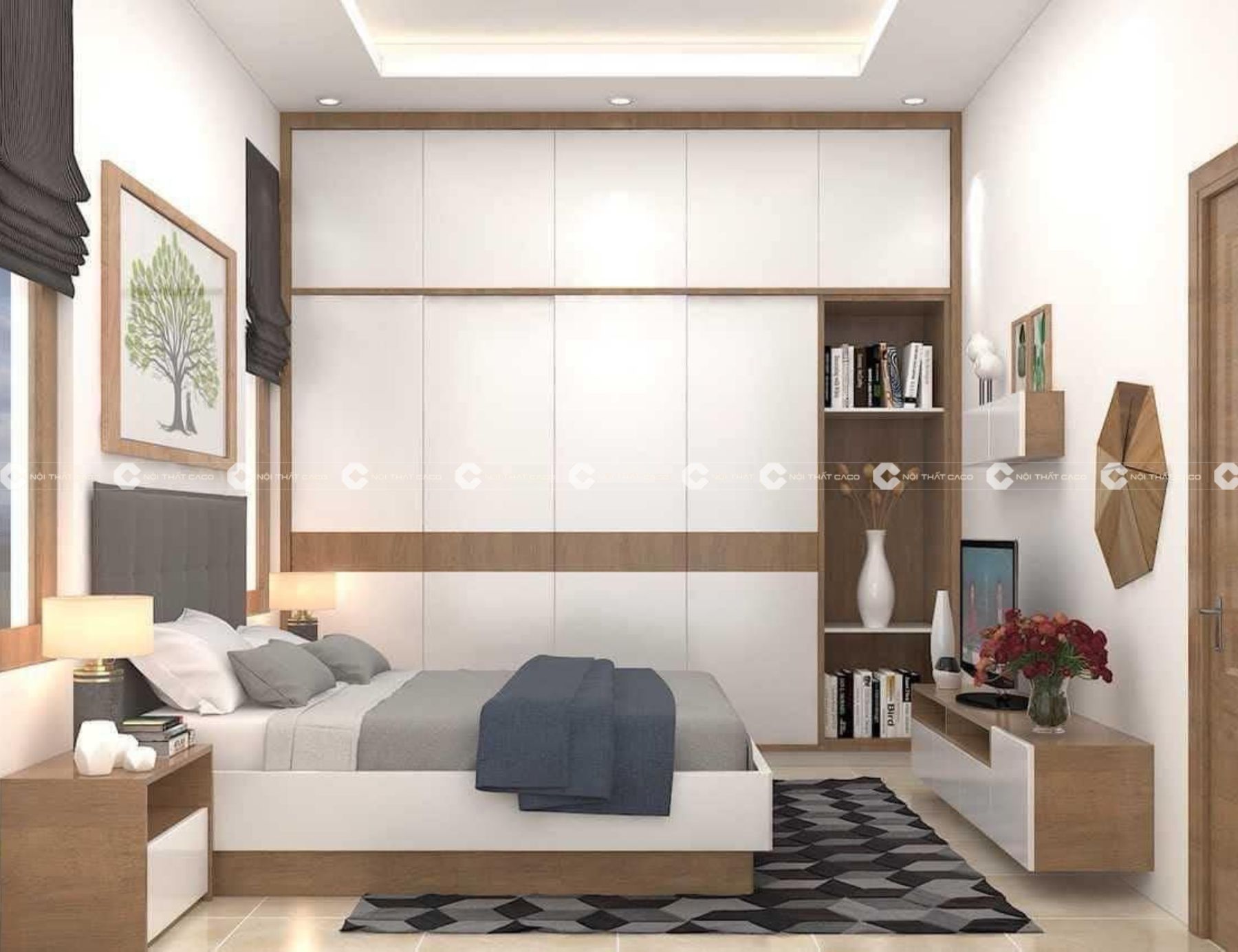 Thiết kế thi công nội thất phòng ngủ đẹp theo phong cách hiện đại tại Quận 7 9