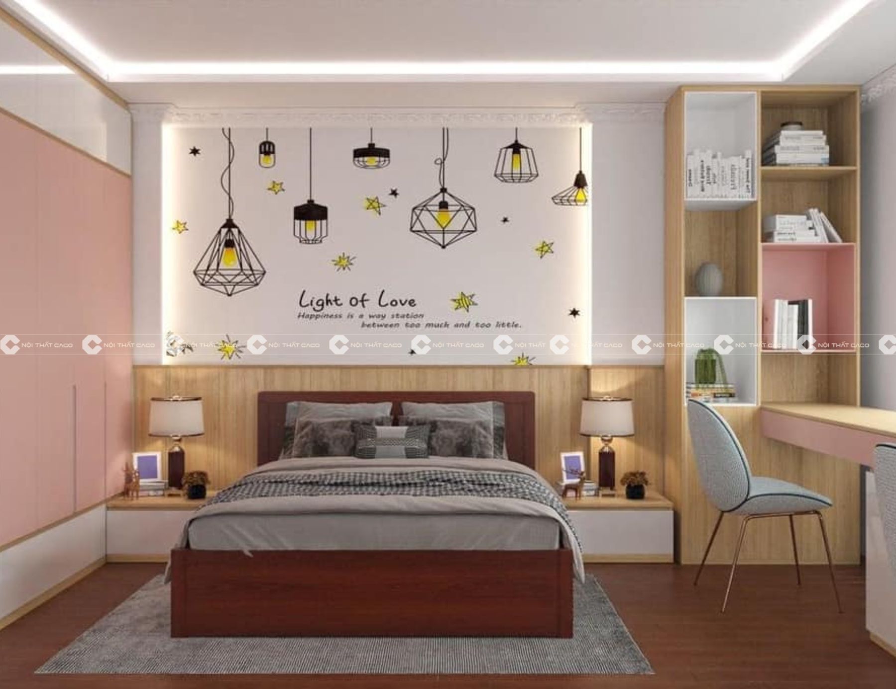 Thiết kế thi công nội thất phòng ngủ đẹp theo phong cách hiện đại tại Quận 7 1