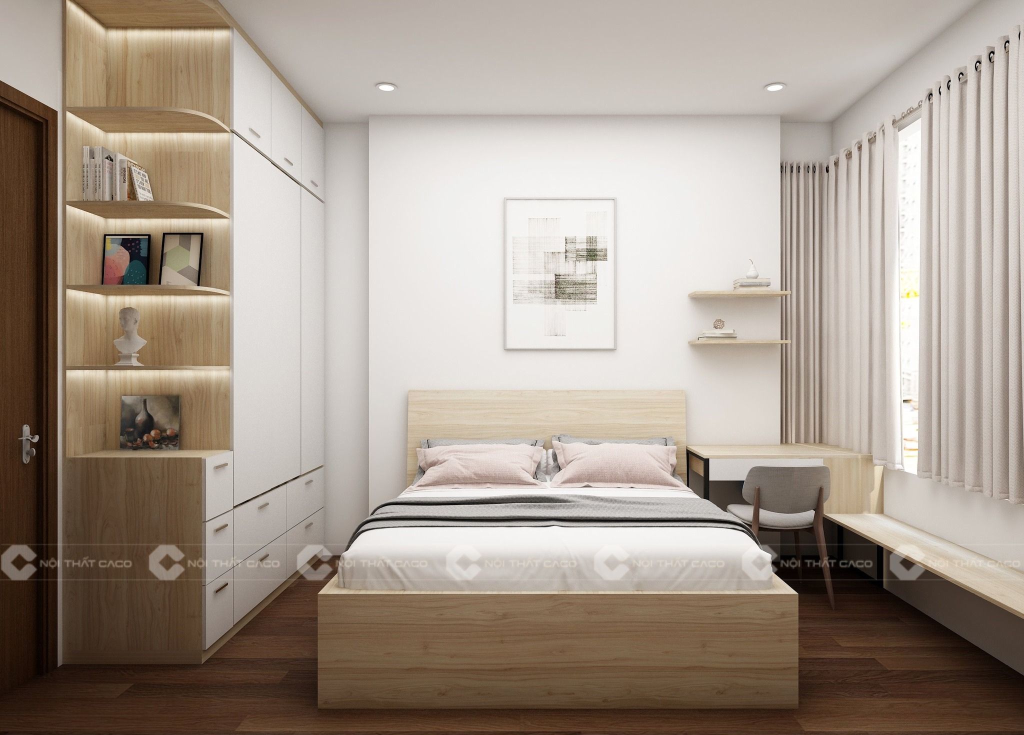 Combo nội thất phòng ngủ bằng gỗ công nghiệp