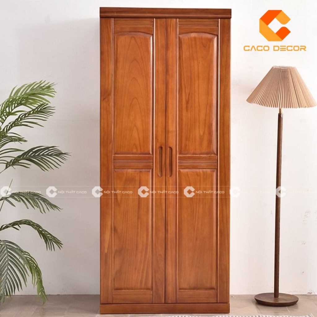 Mẫu tủ quần áo 2 cánh gỗ tự nhiên bởi CaCo mã SP05