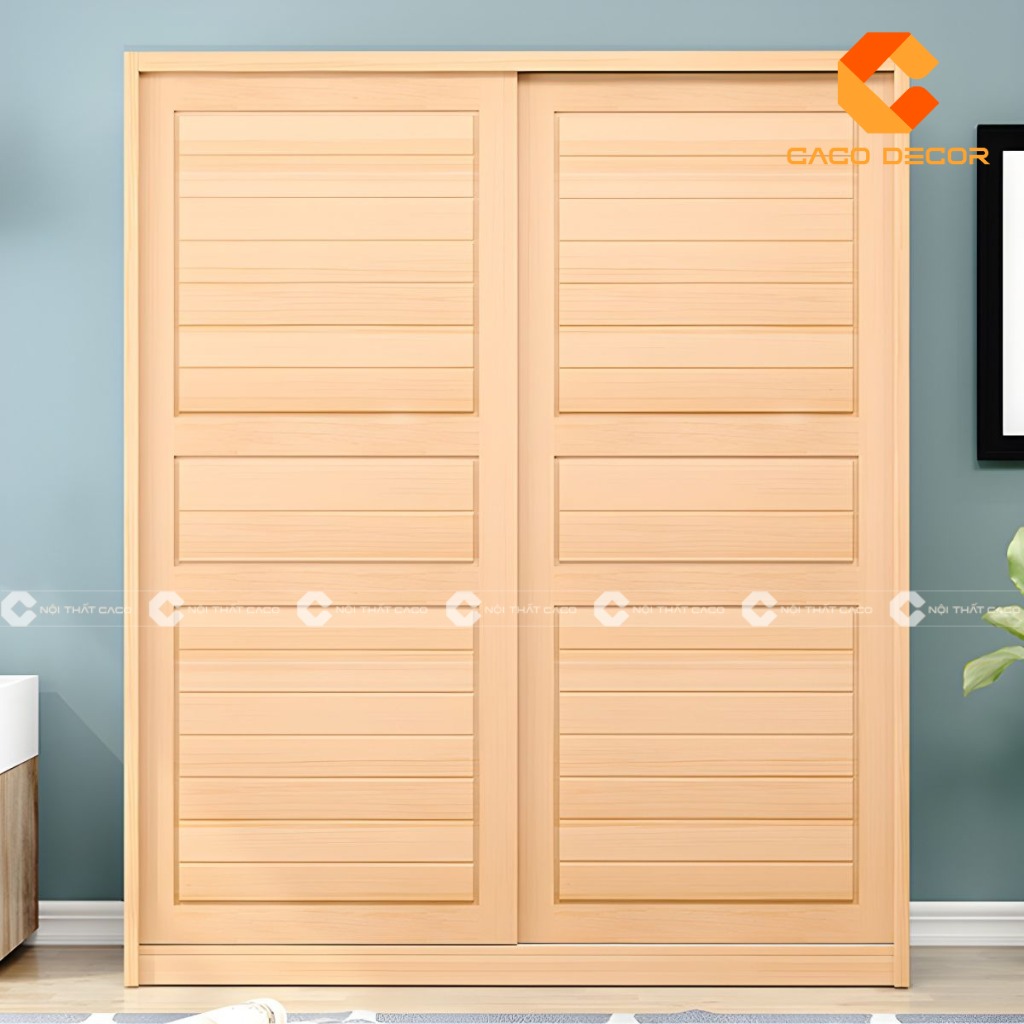 Mẫu tủ quần áo 2 cánh gỗ tự nhiên bởi CaCo mã SP03