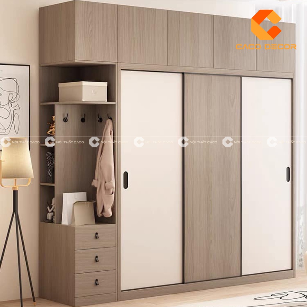 Mẫu 02 về sản phẩm tủ quần áo có kệ tại Nội Thất CaCo