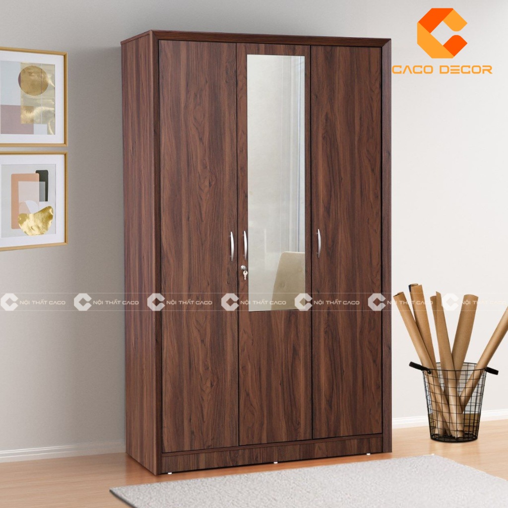 Mẫu 03 tủ quần áo gỗ có gương tại cửa hàng CaCo