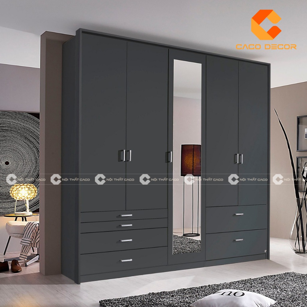 Mẫu 06 tủ quần áo gỗ có gương tại cửa hàng CaCo