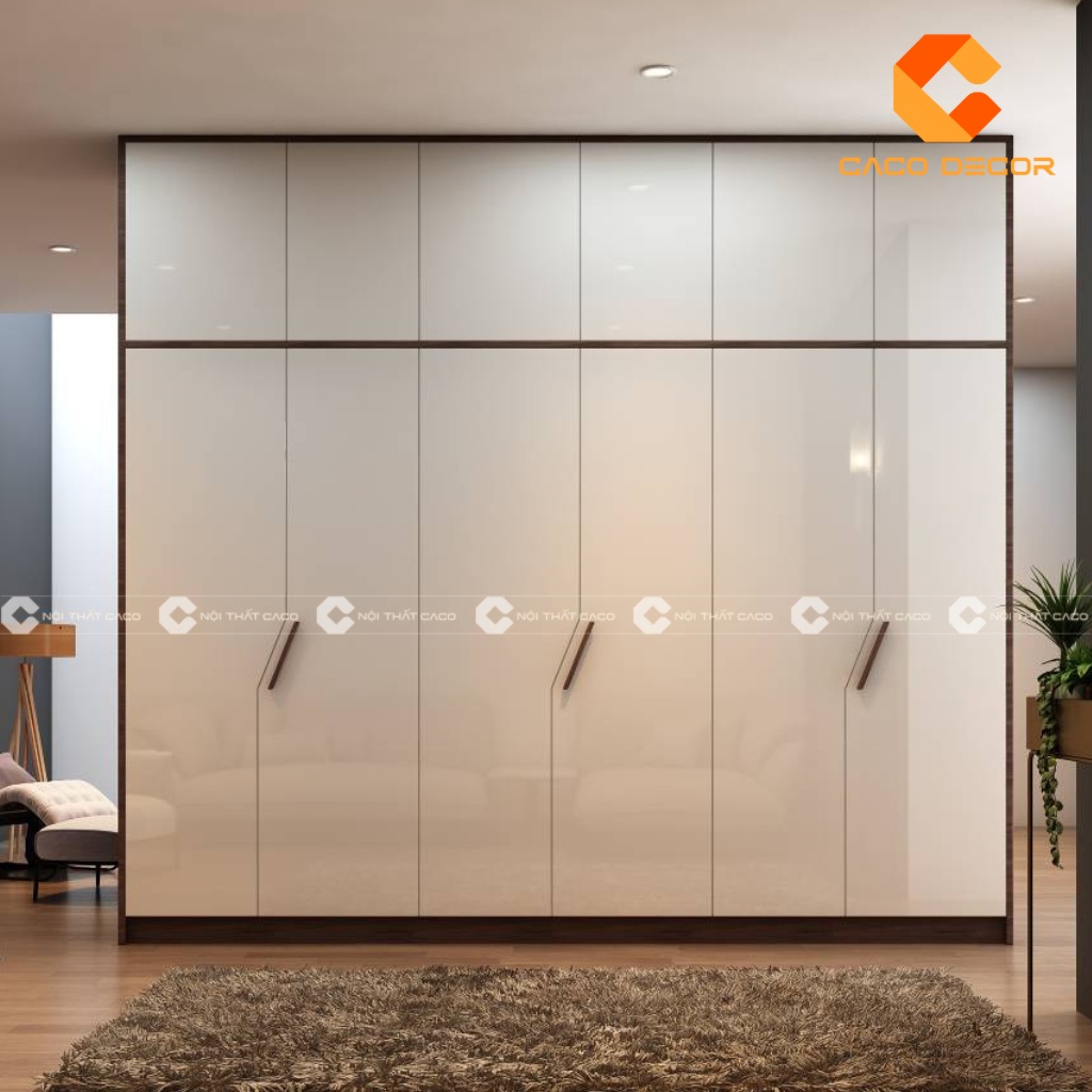 Mẫu tủ quần áo màu trắng hiện đại tại cửa hàng CaCo mã SP01