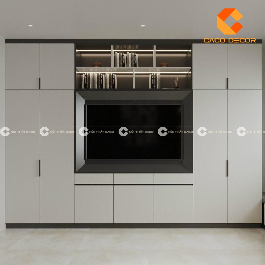 Mẫu tủ quần áo màu trắng hiện đại tại cửa hàng CaCo mã SP05