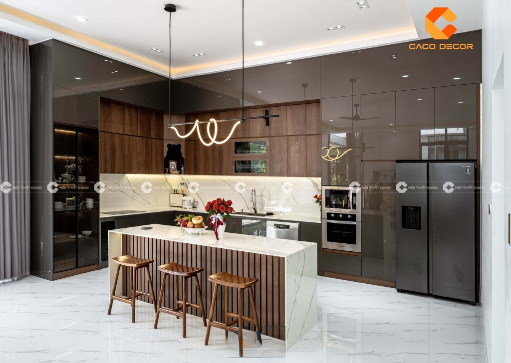 Thiết kế đảo bếp sang trọng đẹp mắt