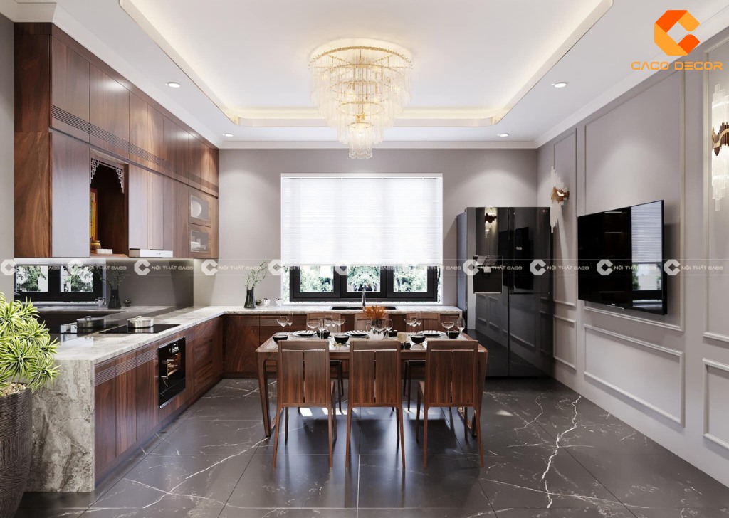 Nội thất nhà bếp gỗ tự nhiên cao cấp