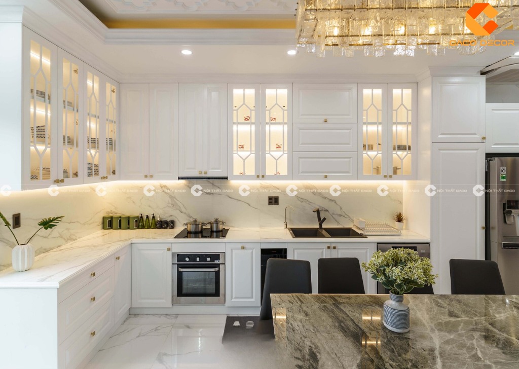 Mẫu nội thất nhà bếp phong cách tân cổ điển