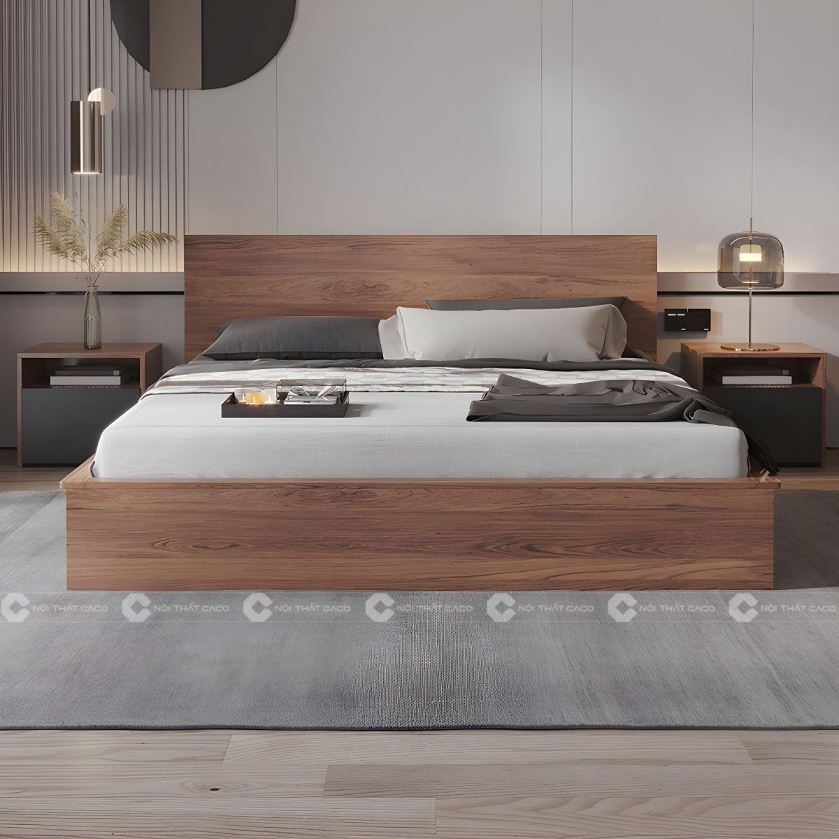 Giường ngủ gỗ công nghiệp sang trọng 