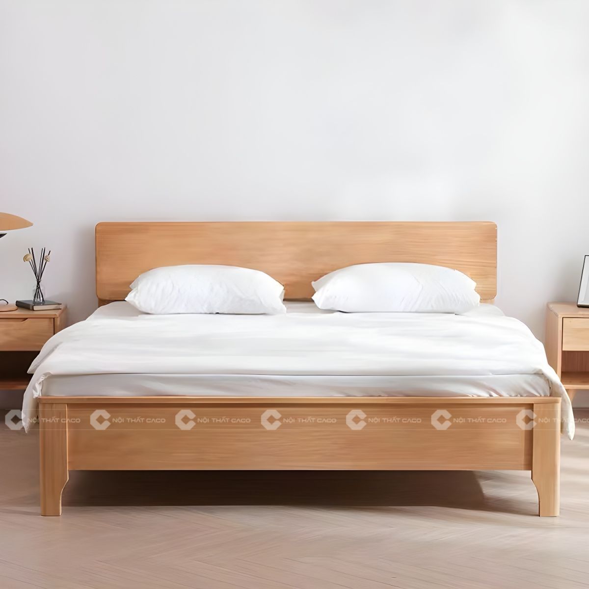 Giường ngủ gỗ tự nhiên sang trọng tinh tế