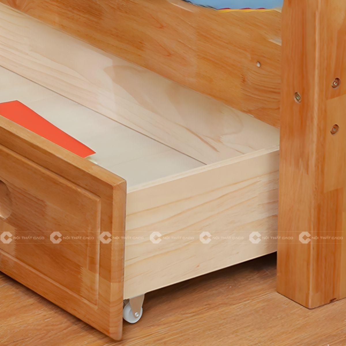 Giường tầng gỗ tự nhiên tiện dụng đa năng