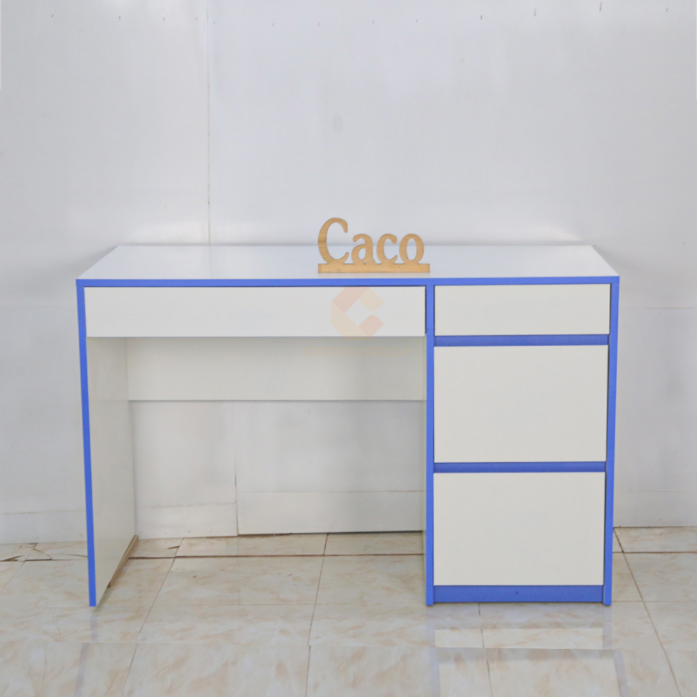BÀN LÀM VIỆC MDF PHỦ MELAMINE MÀU TRẮNG PHỐI XANH CAO CẤP 2