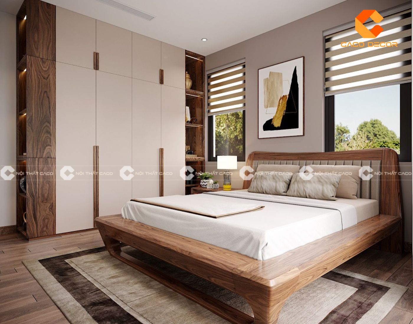Trọn bộ giường tủ phòng ngủ gỗ tự nhiên chất lượng cao giá tốt  1