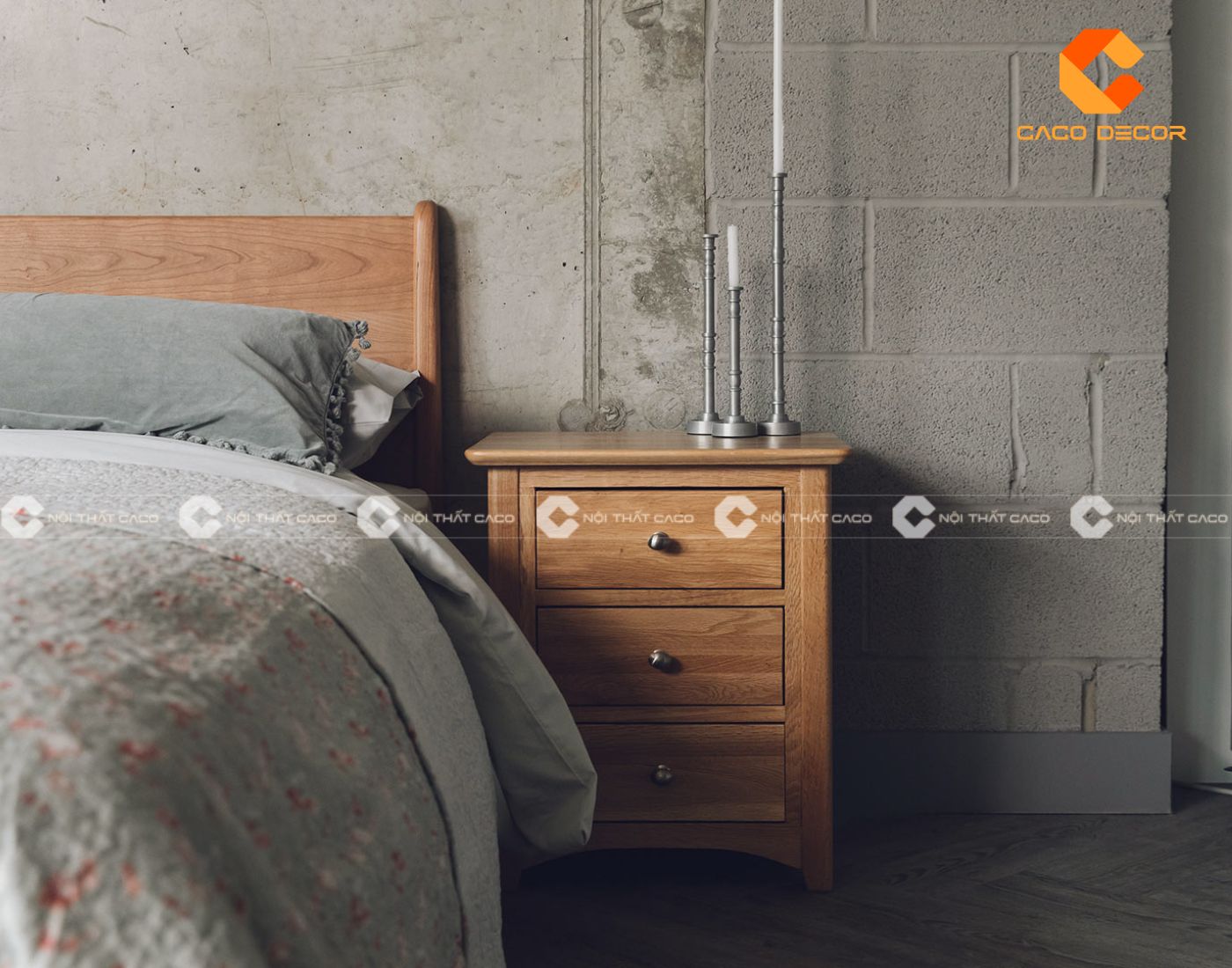 Trong combo phòng ngủ gỗ công nghiệp sẽ bao gồm sản phẩm tab đầu giường 