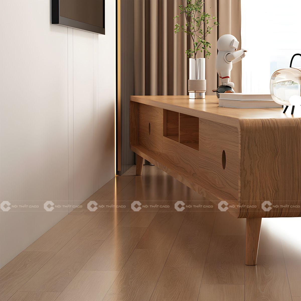 Kệ tivi gỗ cao sư tự nhiên thiết kế tinh tế hiện đại