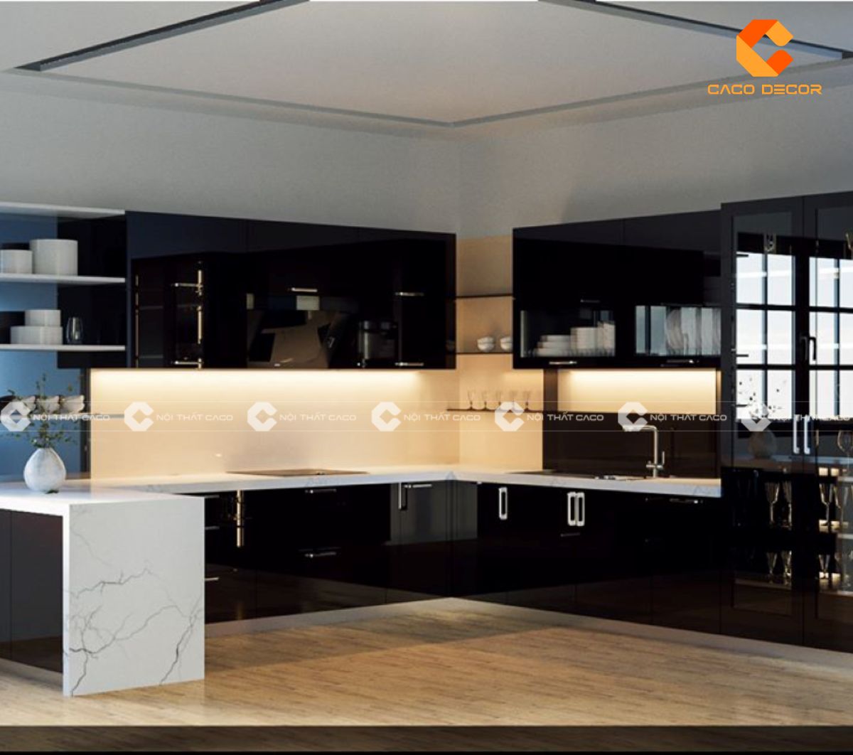 Mẫu tủ bếp đẹp thiết kế đơn giản và hiện đại