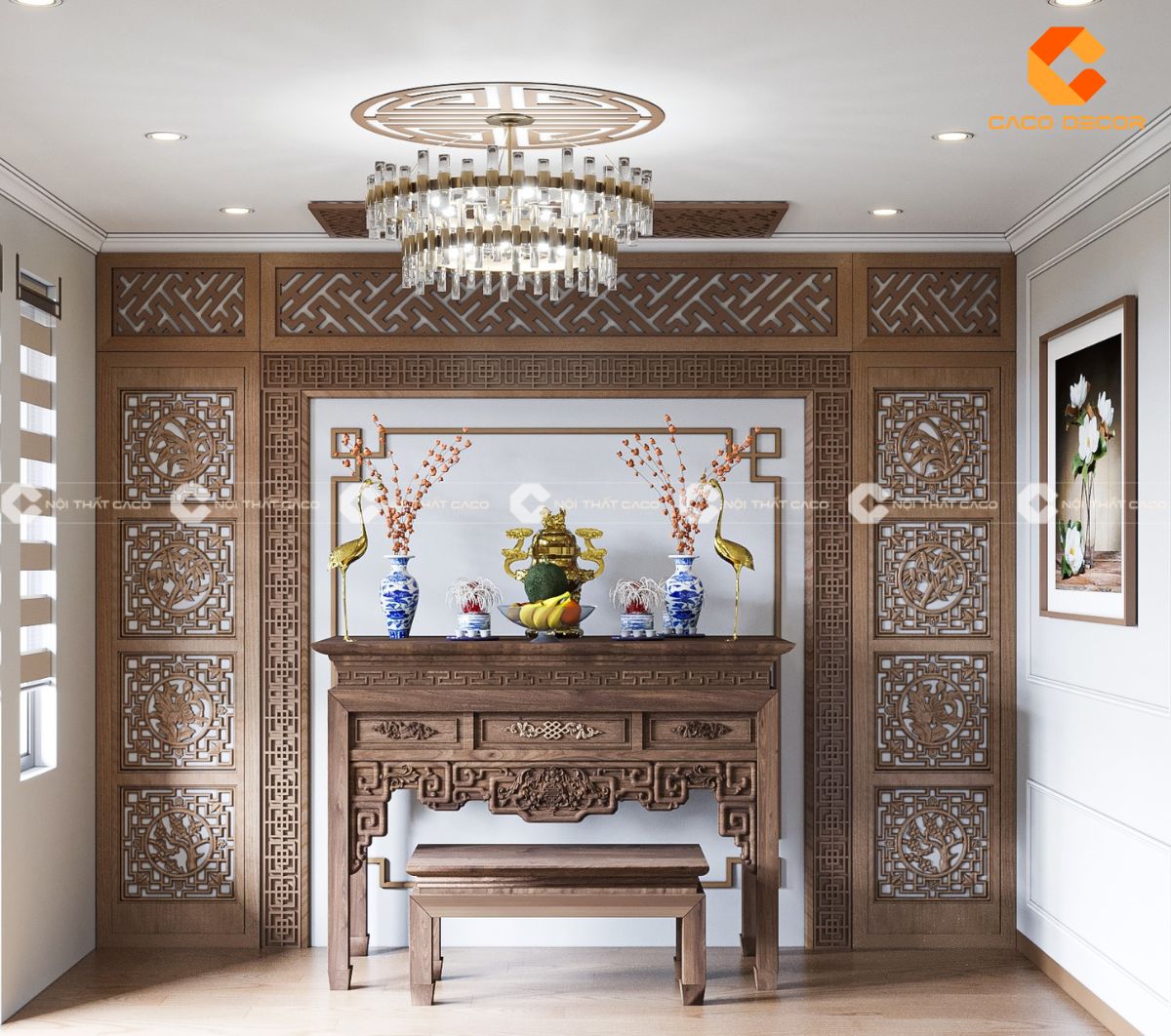 Sản phẩm tại nhà khách hàng về mẫu bàn thờ gia tiên 